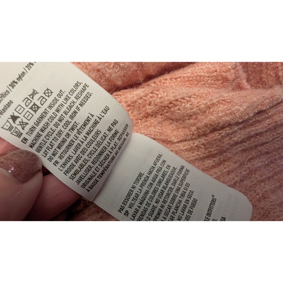 American‎ Eagle Pink Cozy Knit Open Front Cardigan Sweater M - Picture 6 of 6